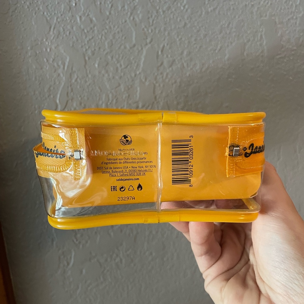 Sol de Janeiro Transparent Pouch with Vibrant Yellow Trim - Picture 4 of 5
